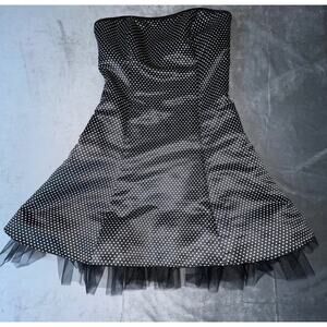 Vintage Jessica McClintock for Gunne Sax Black Polka Dot Dress Junior's‎ Size 13